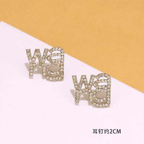 S925 Silver Needle King Wang Letter Earrings for Women Korean Retro Earrings European and American Earrings Earrings Jewelry Wholesale