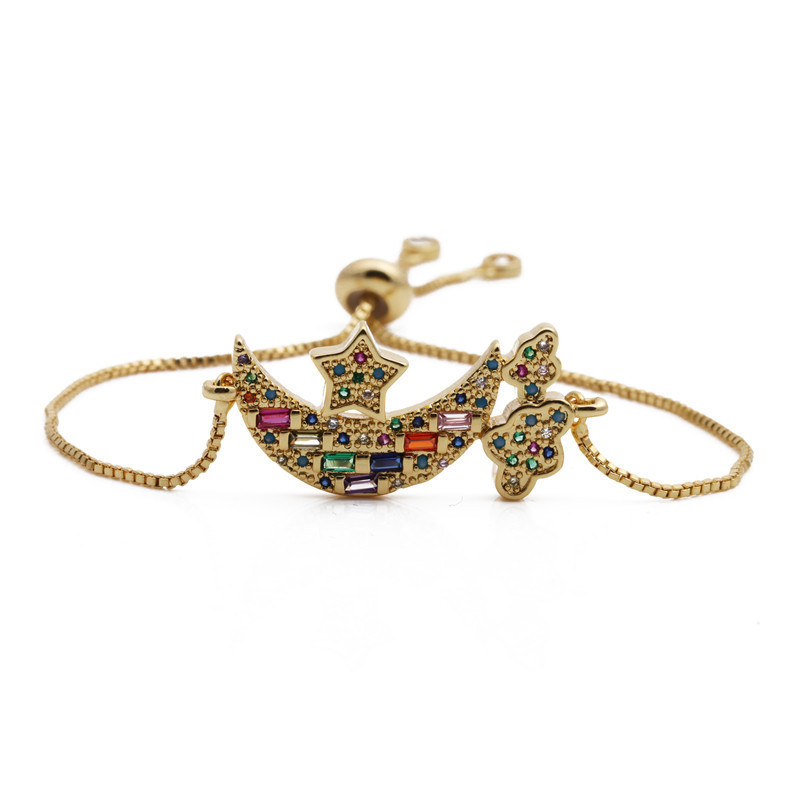 Fashion Jewelry Copper Micro-set Zirconium Pirate Ship Adjustable Bracelet Wholesale Nihaojewelry display picture 5