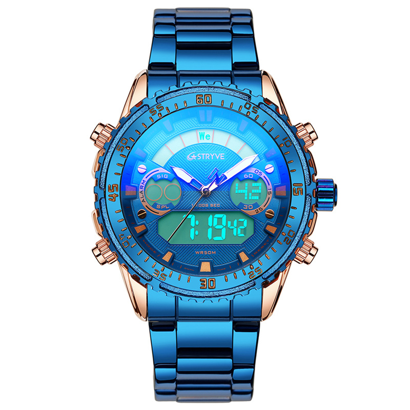 STRYVE reloj deportivo para hombre reloj electrónico impermeable reloj de cuarzo para hombre reloj de acero inoxidable reloj electrónico S8020