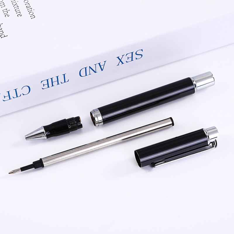 Suministro directo de fábrica pluma de firma de metal negro bolígrafo de negocios regalo de oficina pluma de publicidad pluma de firma personalizada