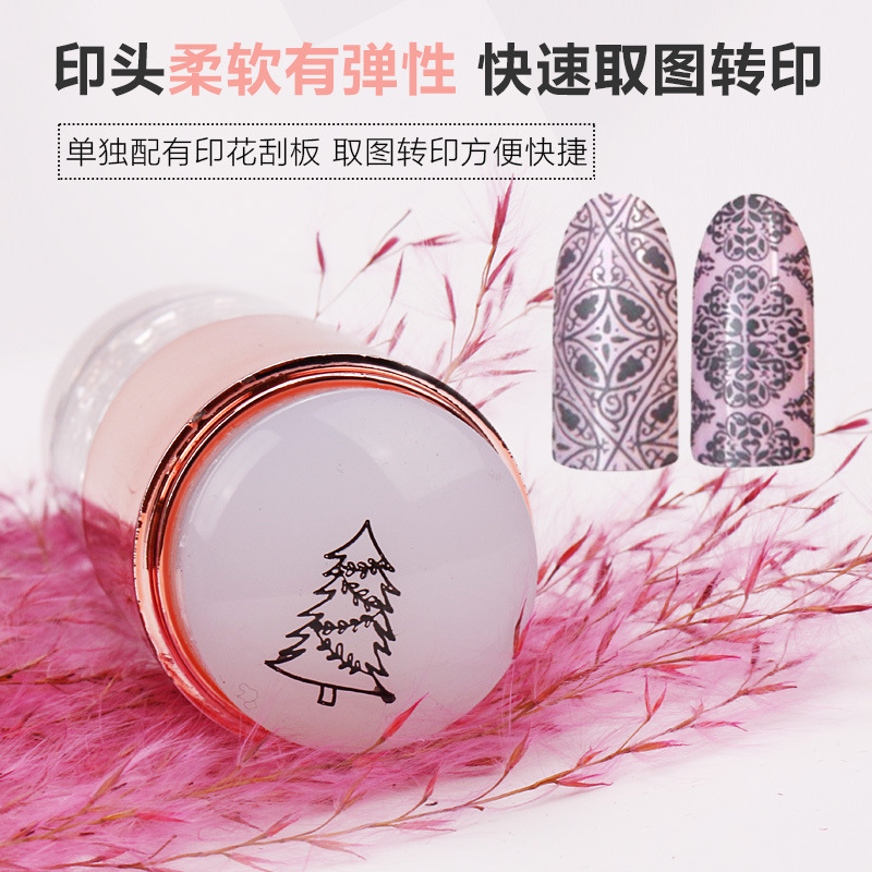 Nuevo clavo de silicona galvanoplastia diamante Q sello elástico transparente más blanco lechoso sello de doble cabeza herramientas de impresión al por mayor