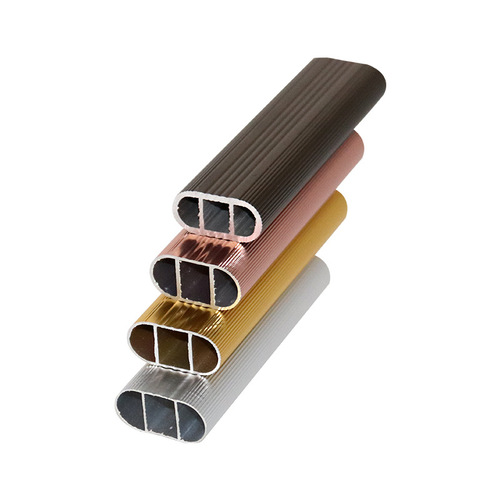 Manufacturer direct supply clothes rail aluminum alloy bracket cabinet wardrobe clothes rod fine texture double-ribbed thickened clothes rod pipe