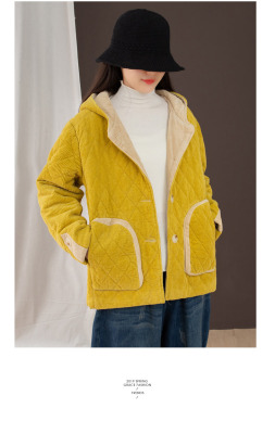 corduroy coat have cash less than that is registered in the accounts Corduroy Hooded Quilted Cotton Easy Cotton clip thickening literature By age Cotton jacket