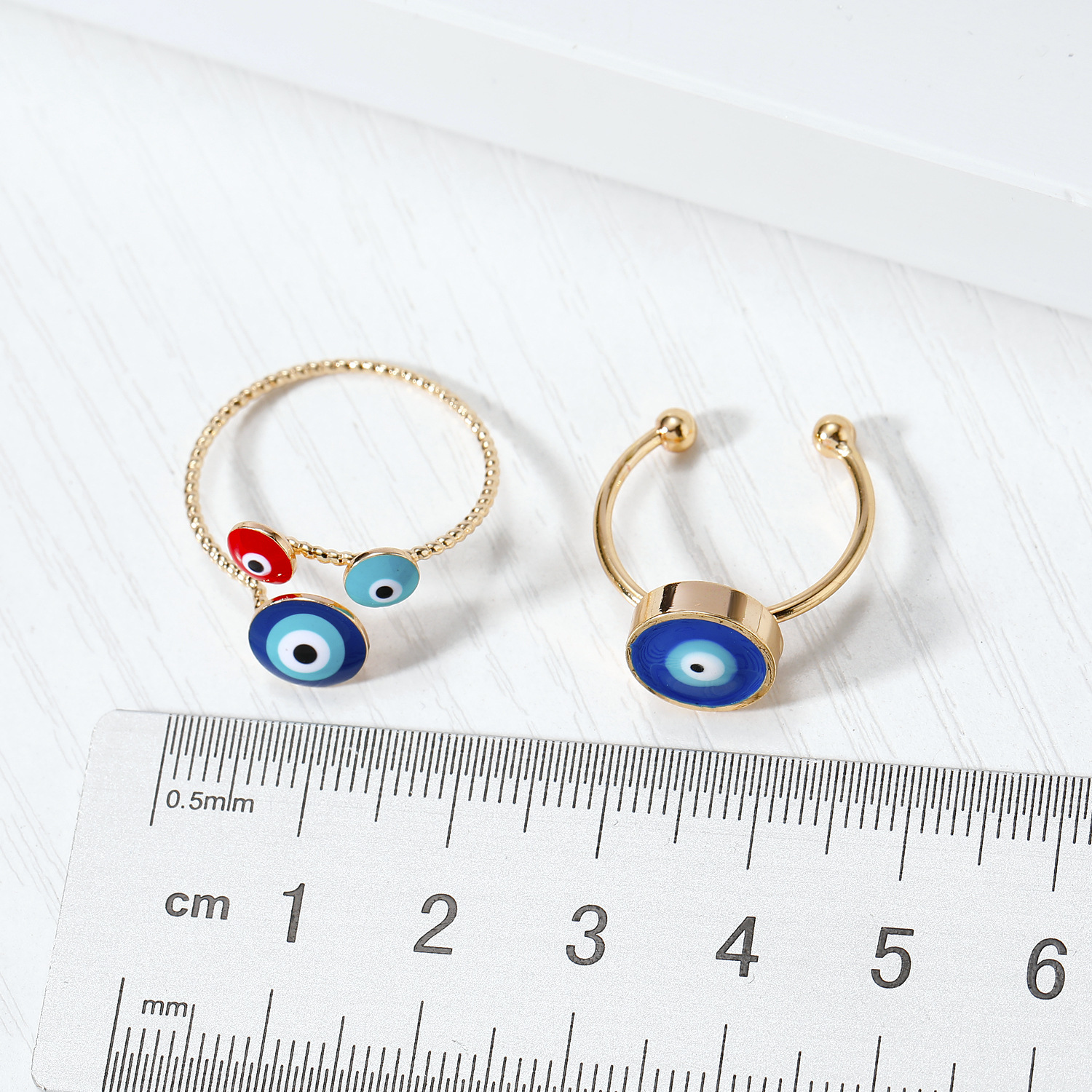 Blue Eye Adjustable Ring display picture 5