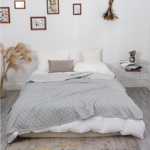 純棉針織提花夏被毯