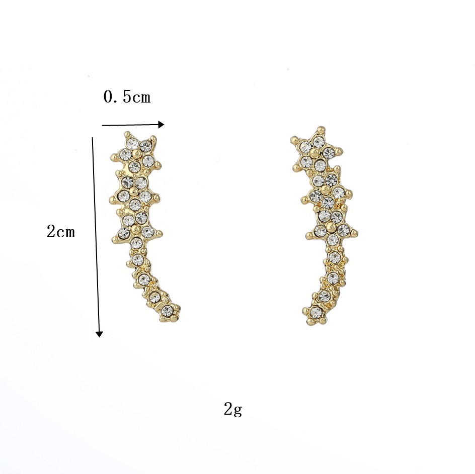 New Earrings S925 Silver Needle Diamond-studded Star Earrings Five-pointed Star Earrings Wholesale Nihaojewelry display picture 1