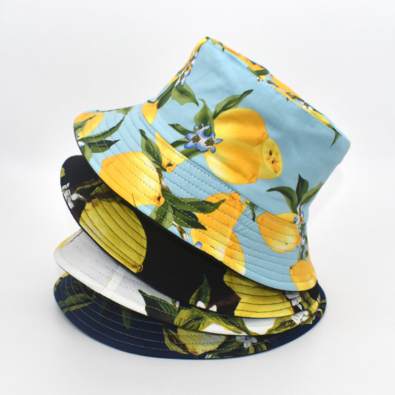 Unisex Lässig Sonnenblume Zitrone Flache Traufen Bucket Hat display picture 2