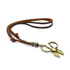 Bronze metal scissors hip-hop style, pendant, necklace, chain, sweater, European style