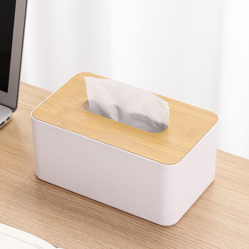 Desktop plastic tissue box living room coffee table remote control multifunctional tissue storage box wooden bathroom tissue box