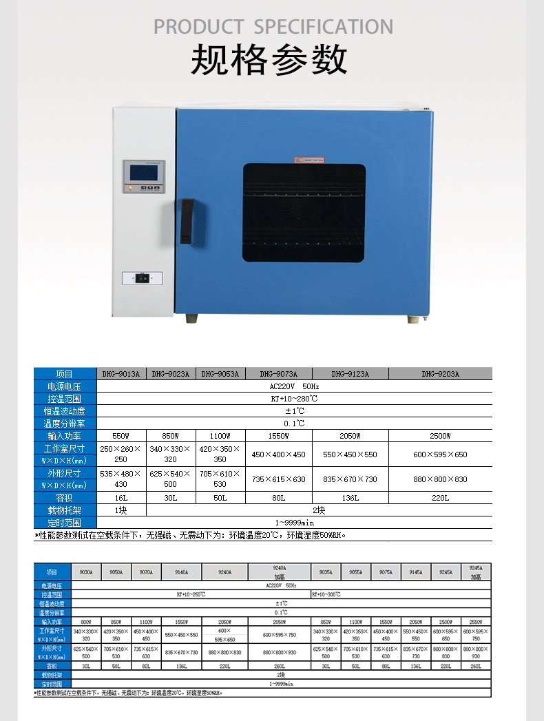 厂家直销DHG-9245A鼓风干燥箱大屏数显实验室作干燥烘焙灭菌烘箱