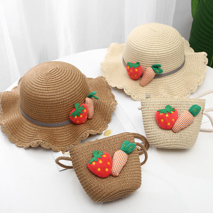Children summer beach sunhats hat female sunscreen Princess Beach Hat sunshade hat girl straw hat sun hat basin hat baby fisherman hat