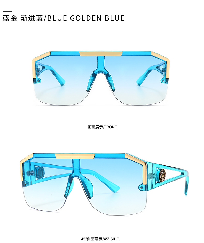 Brillenglas One Piece Retro Modern Glamour Geschlossener Spiegel Trend Sonnenbrille display picture 7