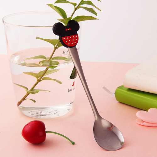 Creative stainless steel cartoon small spoon children's cute small tableware ice cream coffee stirring spoon small gift wholesale