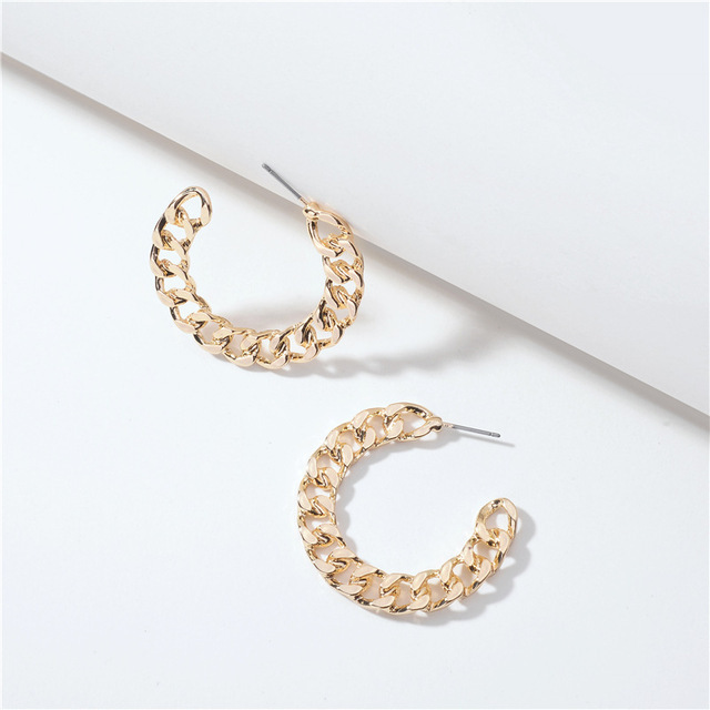 Retro C Shape Plating Alloy No Inlaid Earrings display picture 10