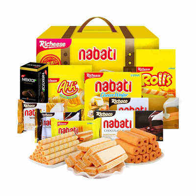 包邮 印尼丽芝士威化饼干礼盒装1206g年货整箱休闲零食春节大礼包