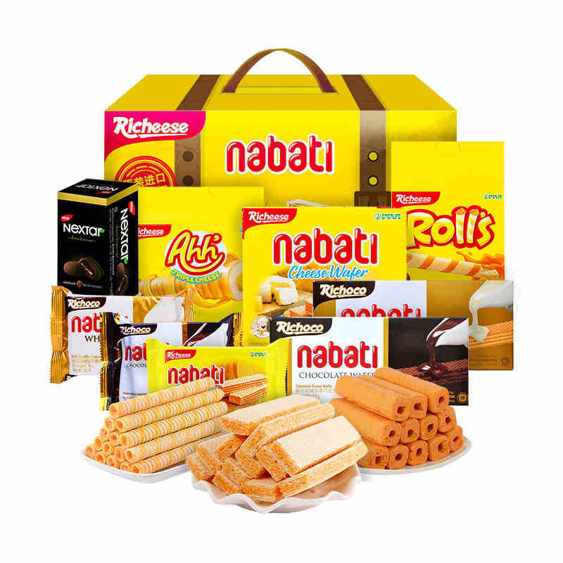 包邮 印尼丽芝士威化饼干礼盒装1206g年货整箱休闲零食春节大礼包