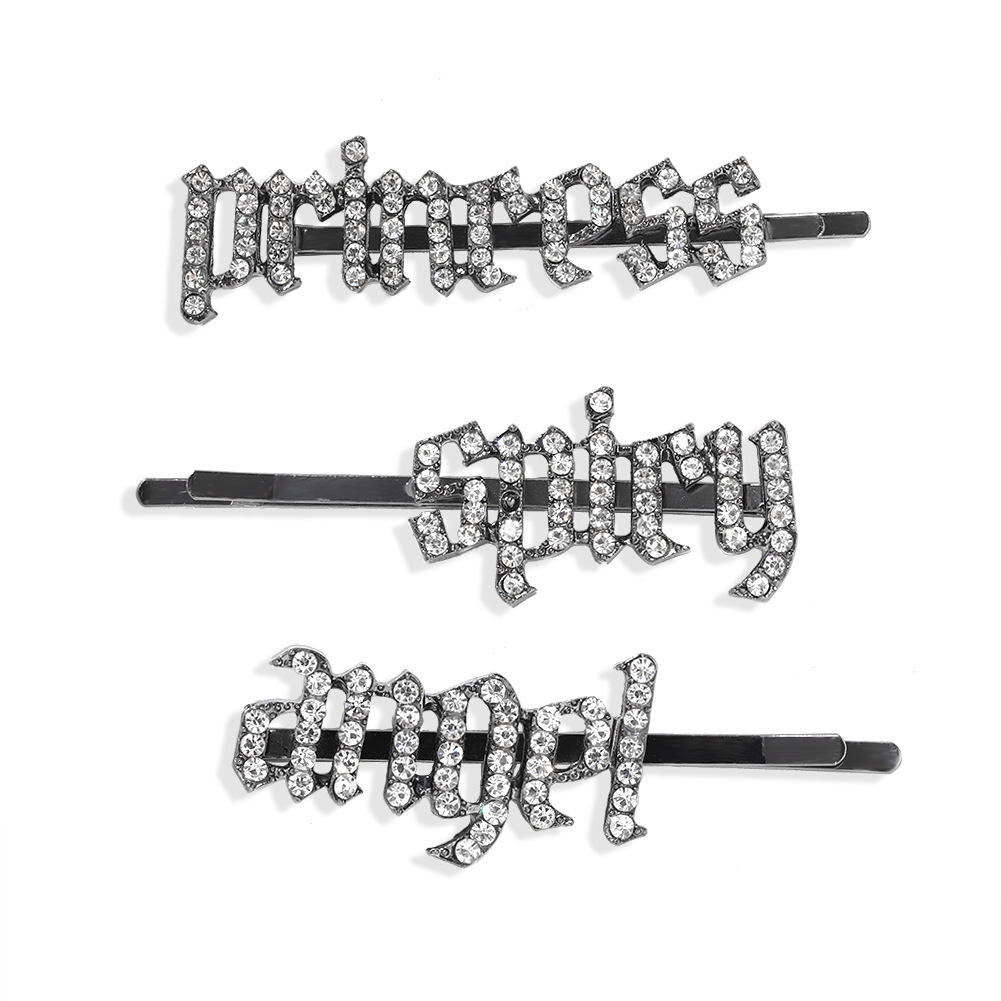 Wholesale Of New Fashion Letters Super Flash Diamond-set Cheap Hairpins display picture 7