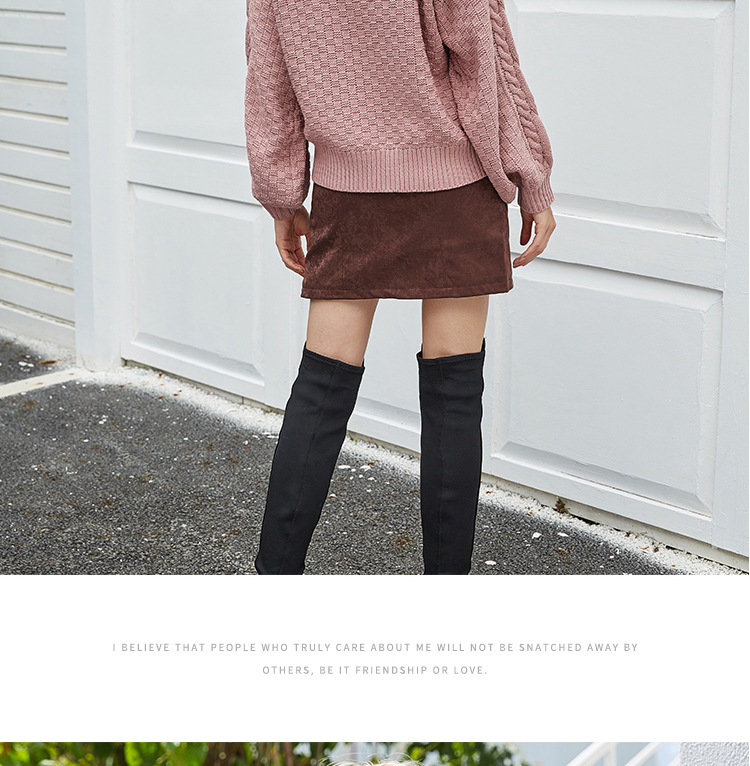 autumn and winter new round neck pullover ladies knit sweater cable long sleeve loose sweater top NSYH7176