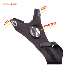 Waterproof and non-slip nylon night fishing gloves with lights Outdoor fishing artifact car repair gloves and lights