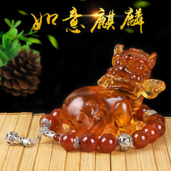 Car ornament ancient glass Li Xi and Qilin car car interior high-end decoration car accessory fortune bring safe protection