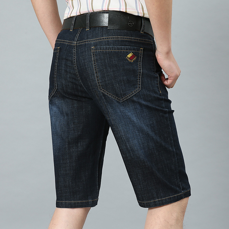 Transfronterizo al por mayor de verano Pantalones cortos de mezclilla de los hombres de negocios de los hombres guapos simples sueltos pantalones de mezclilla quinta juventud casual