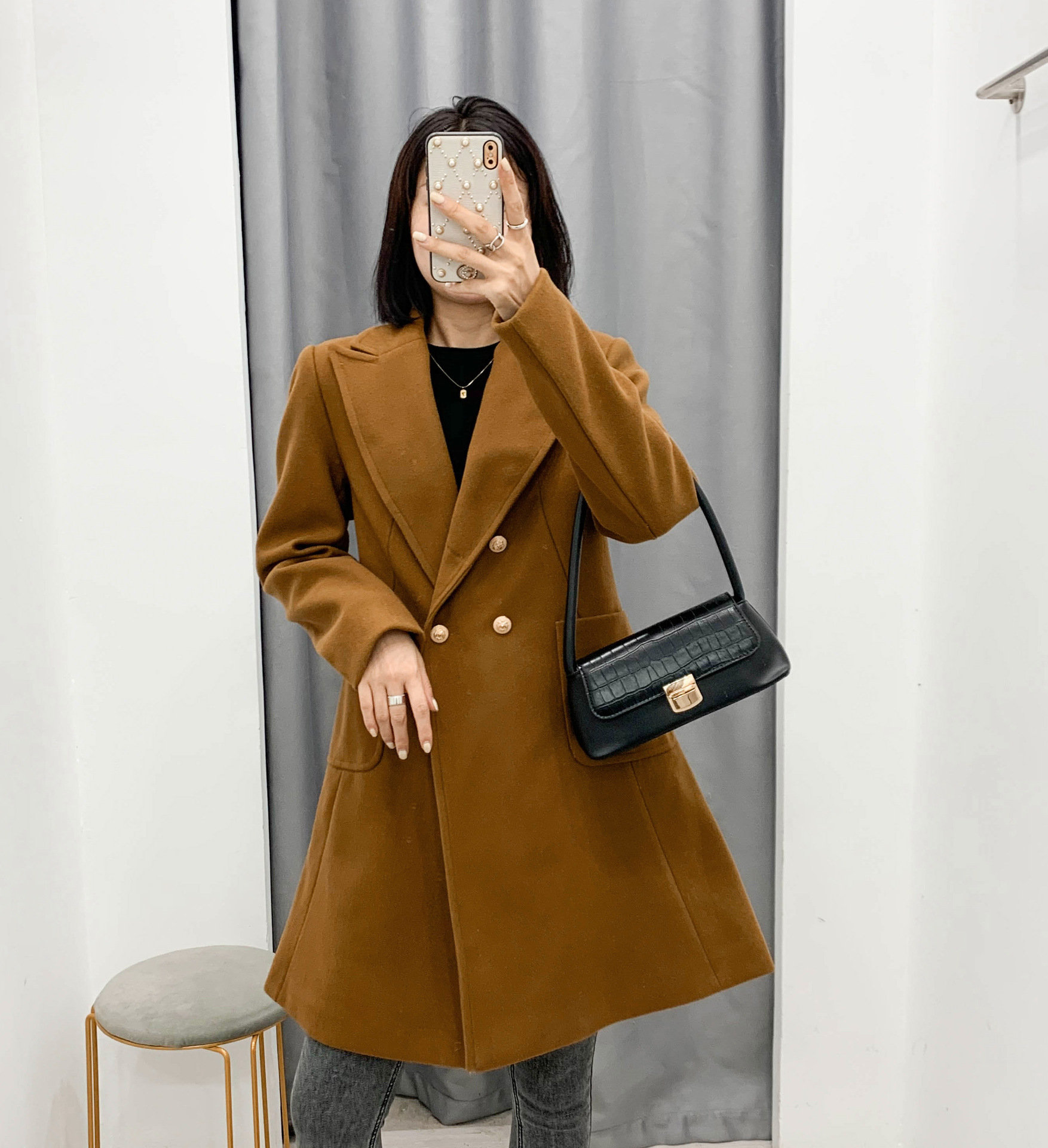 women s autumn and winter new wool double-breasted coat jacket  NSAM2286