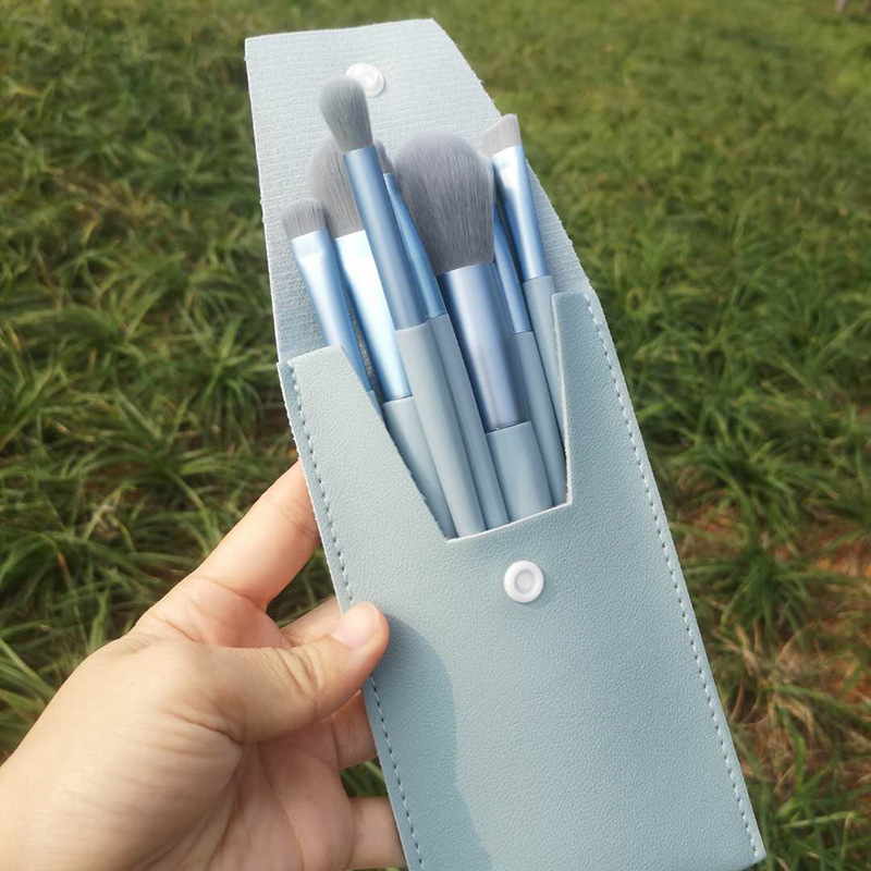 New 8 Mini Makeup Brush Set Portable Matte Soft Hair Eye Shadow Brush Cross Border Beauty Tools Brush Storage Bag