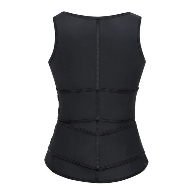 Full‑body shapewear vest, women’s, waist belt with zip, tight shaping, black, S–5XL