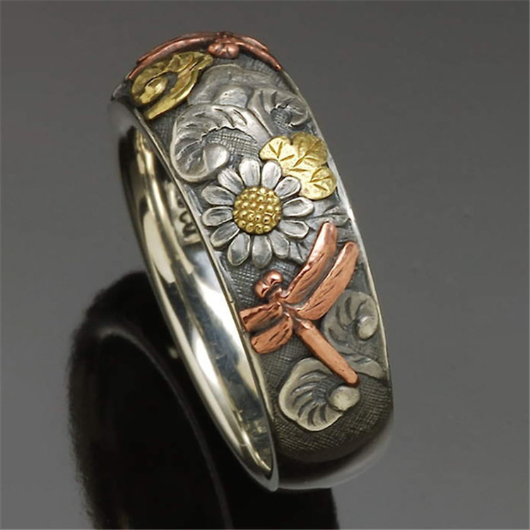 1 Piece Fashion Flower Alloy Printing Womenu0027S Rings