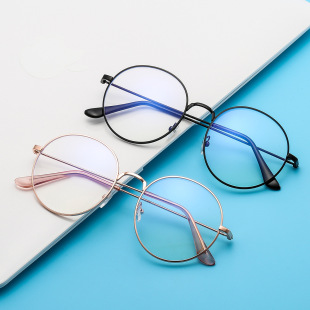 2020 new metal round retro flat mirror anti-blue light men and women fashion goggles manufacturers wholesale 9740