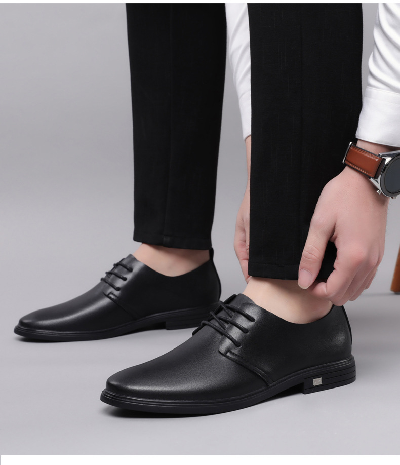 Men's Round Head Leather Shoes Formal Leather Shoes Casual Men's Lazy Single Shoes_voghion.com