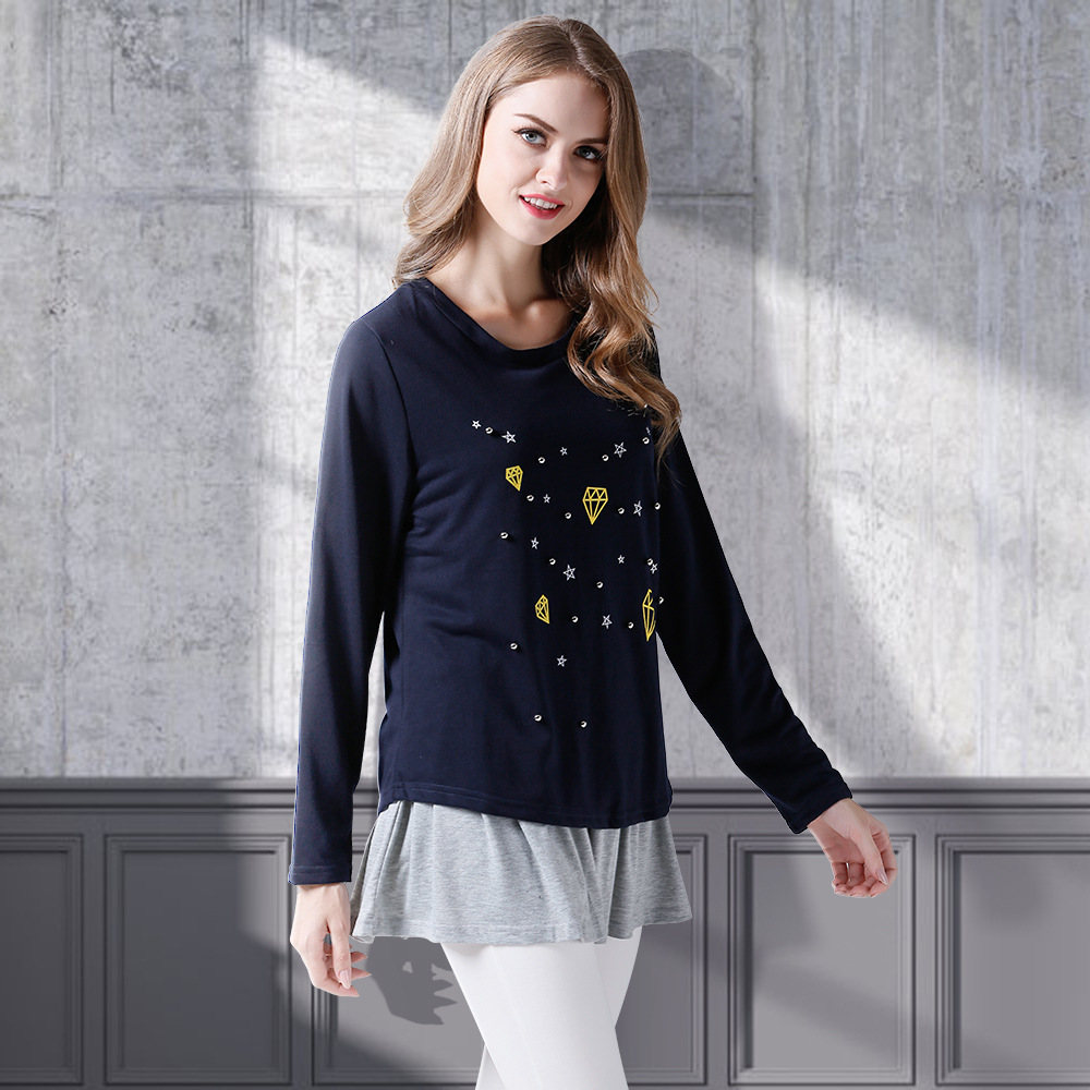 printed two-piece loose long-sleeved sweatershirt NSJR30269