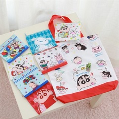 Cartoon foldable eco-friendly shopping bag, Crayon Shin-chan portable household handbag, wholesale mother bag