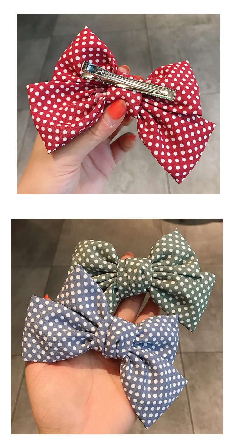 Polka Dot Bow Hairpin display picture 4