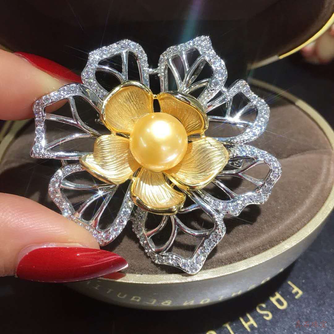 Vintage Luxury Jewelry Inlaid Zircon Pearl Flower Brooch Pins for  Women Fashion Temperament Dinner Party Dress Corsage Pin Silk Scarf Buckle Clothing Accessories Brooches