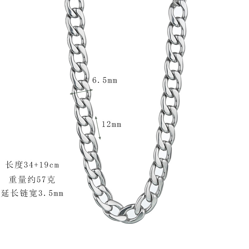 Korea Hip Hop Style Tide Simple Titanium Steel Clavicle Chain Thick Chain Necklace For Men And Women display picture 1