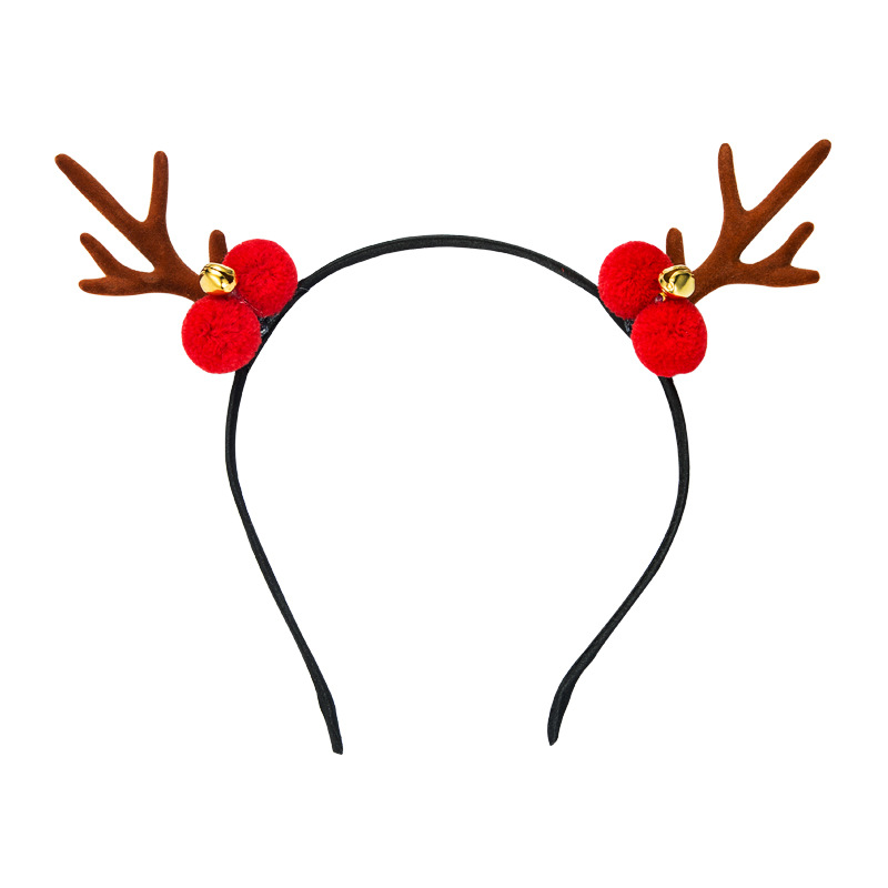 Christmas Series Resin Flannel Bells Moose Horns Headband display picture 6