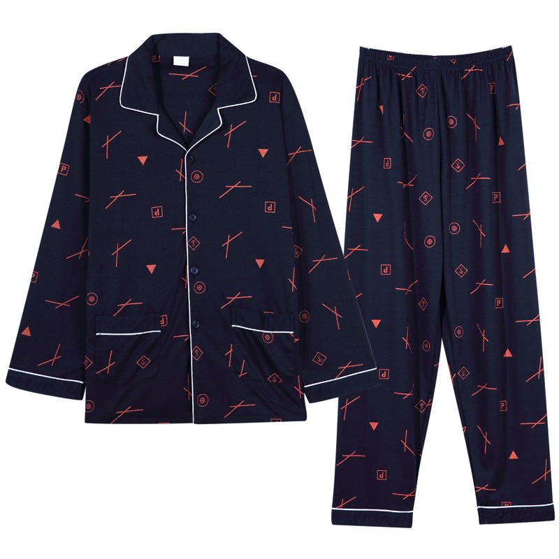 100% algodón primavera y otoño pijamas hombres ropa de abrigo de manga larga más tamaño Otoño e Invierno traje homewear