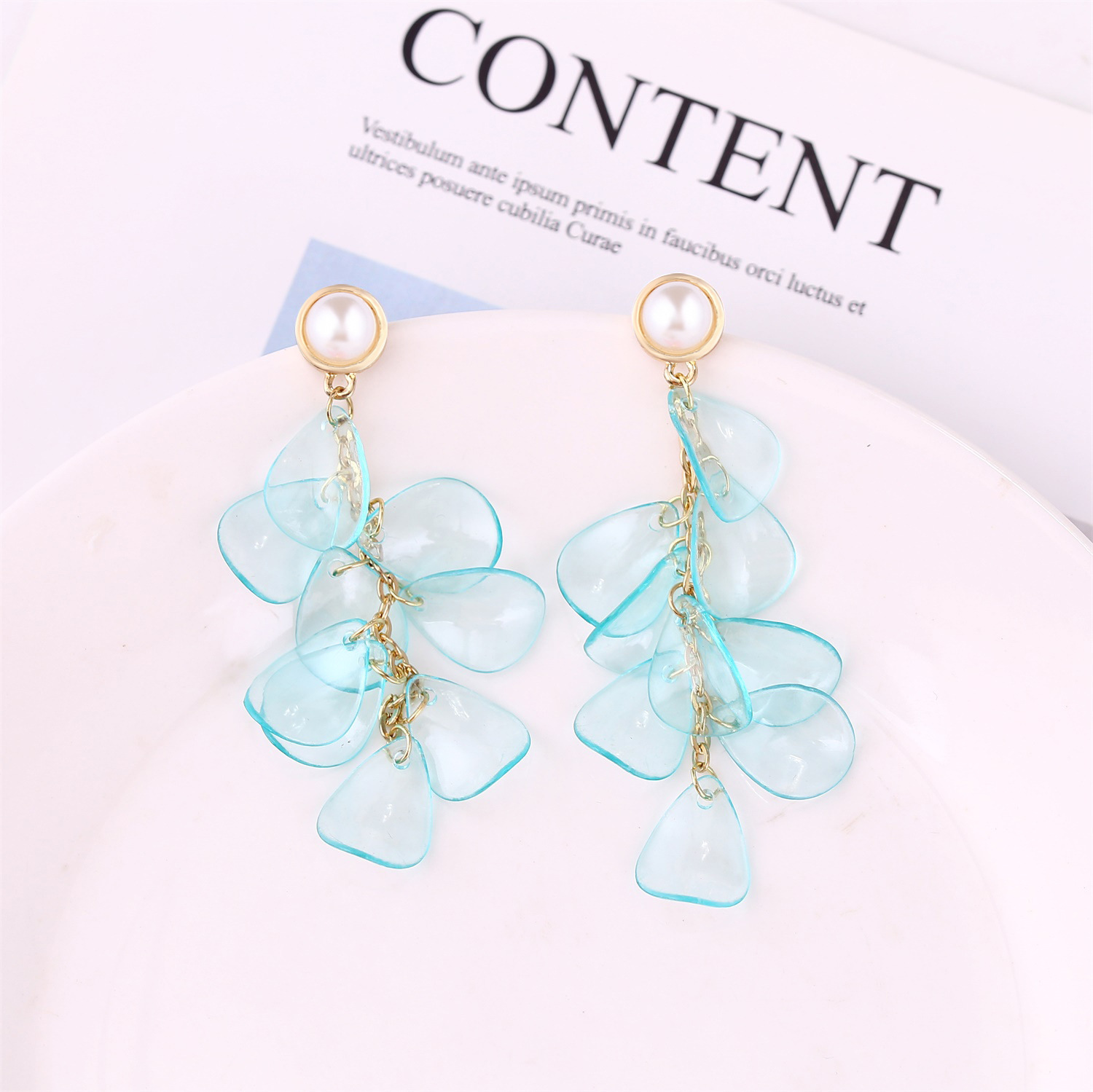 Fashion Earrings New Earrings Temperament Petal Flower Fringed Earrings display picture 11