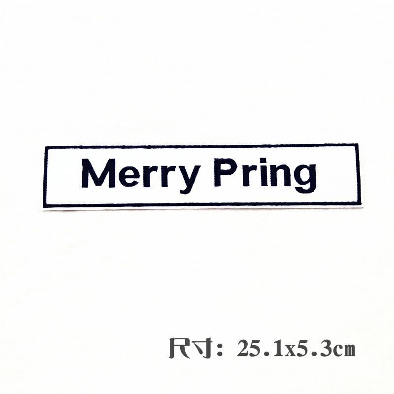 AliExpress insignia parche bordado pegatinas de tela bordado negro blanco rojo Inglés pegatinas de tela Inglés letras rectangulares