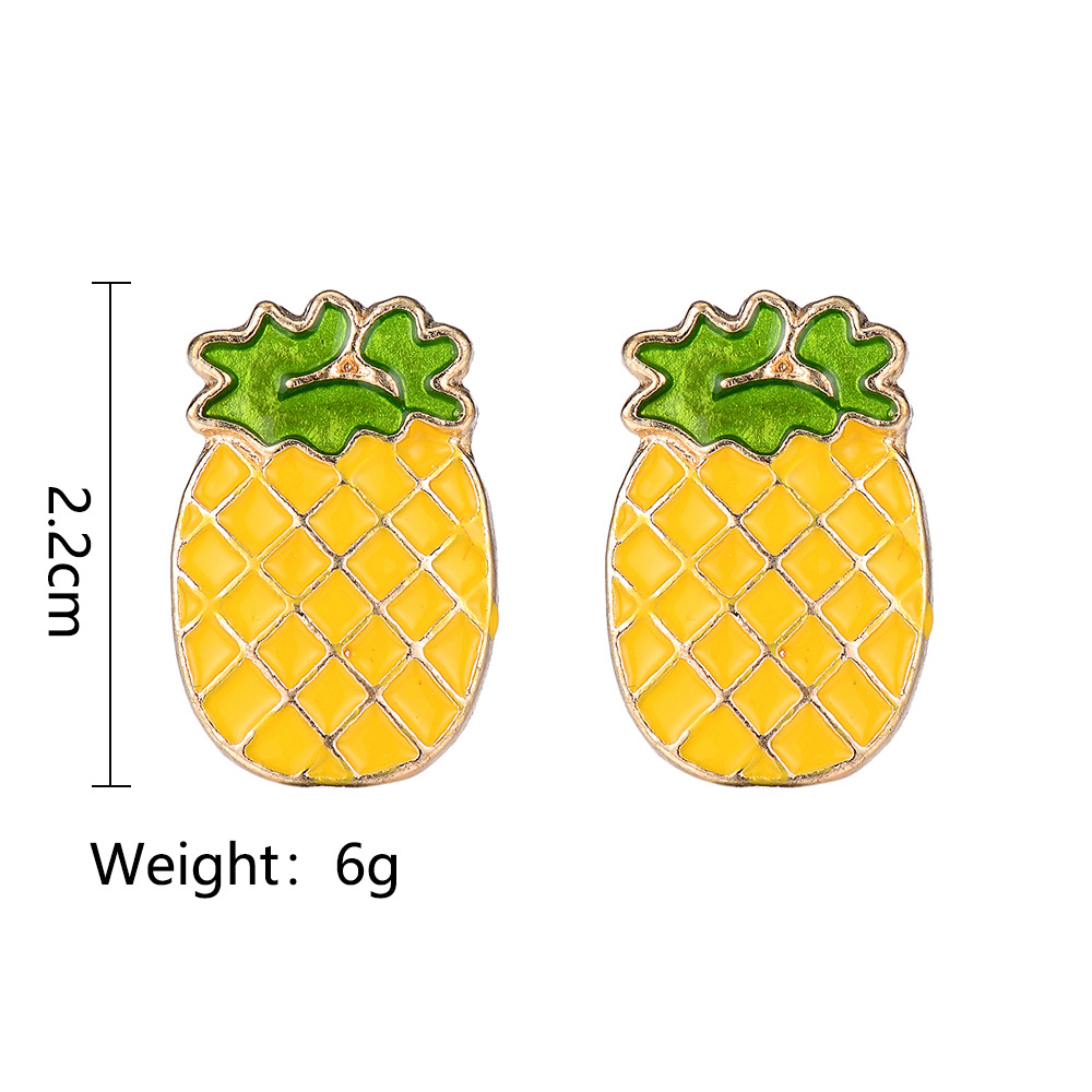 Legierung Tropfende Frucht Ananas Ohrringe display picture 7