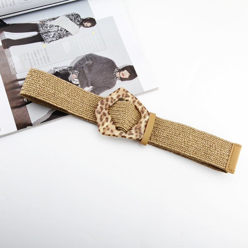 Belt Classification Ethnic Style Flower Leopard Plastic Women's Woven Belts