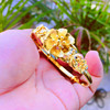 Gold plated jewelry head bracelet push model Vietnamese sand gold hollow bracelet women's car flower bracelets