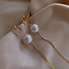 Long goods from pearl, brand earrings with tassels, advanced silver needle, silver 925 sample, internet celebrity, high-quality style