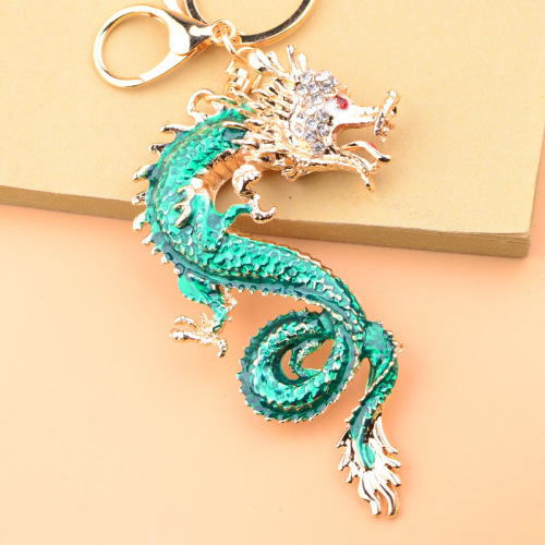 Chinese dragon keychain zinc alloy faucet shape creative totem Golden Zodiac Dragon and Zodiac Ornaments Accessories