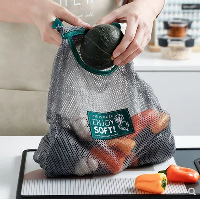 Storage system, mesh bag for home use, creative fruit hanging organiser