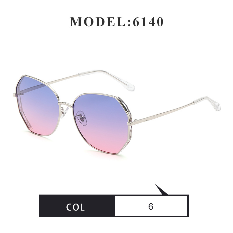 Fashion Simple Style Polygon Hollow Polarized Sunglasses display picture 9