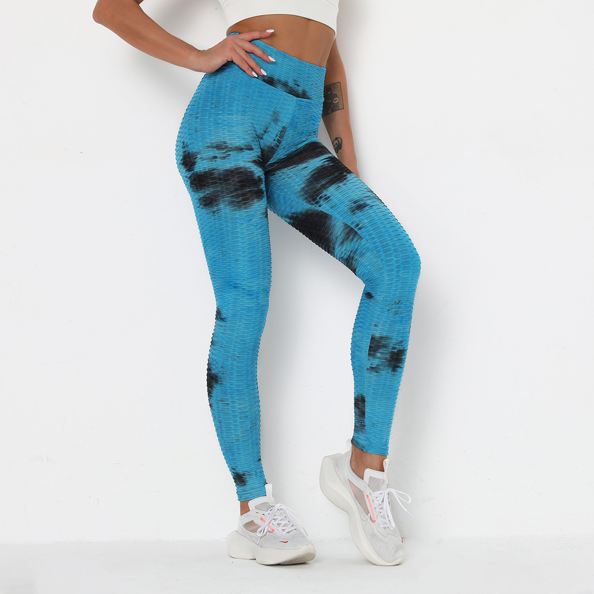 leggings ajustados de jacquard de tinta teñida con costuras NSLX8998