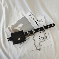 Punk Style Single Row Chicken Eye Hole Belt with Chain, Versatile Pin buckle, Factory Wholesale