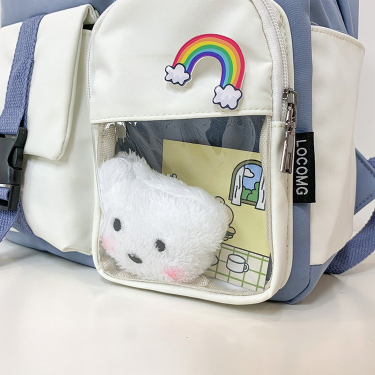 Korean Student Hit Color Backpack Soft School Bag display picture 89